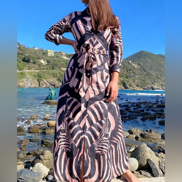 Connor & Blake Carla Dress - Crazy Zebra Pink - Picture 1 of 4